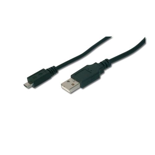 Cablu Assmann, USB 2.0/Micro USB, 1.8m, Negru