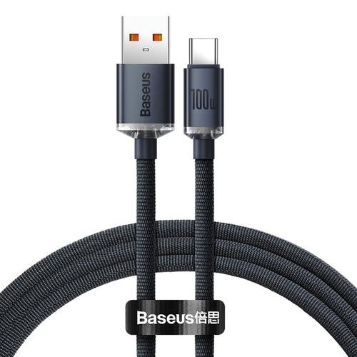Cablu Baseus Crystal Shine, USB - USB-C, 100W, 66W, 6A, Pentru Honor 50 Pro, 120cm (Negru)