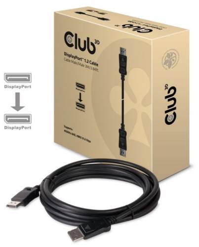 Cablu Club 3D CAC-1064, DisplayPort 1.2, 3 m (Negru)