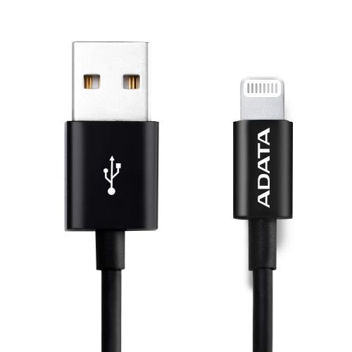 Cablu de date ADATA AMFIAL-1M-CBK, USB2.0 - Lightning, certificat MFi, 1m, 2.4A (Negru)
