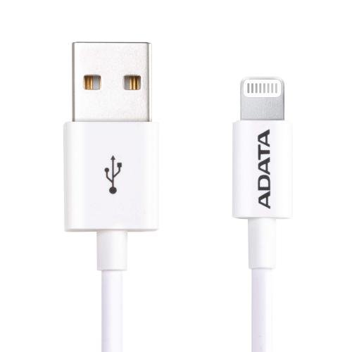 Cablu de date ADATA AMFIAL-1M-CWH, USB2.0 - Lightning, certificat MFi, 1m, 2.4A (Alb)