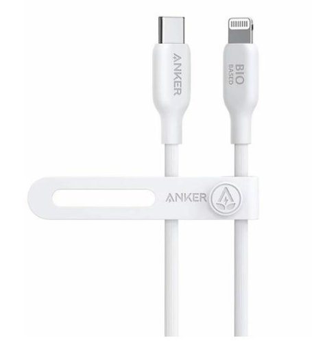 Cablu de date Anker Bio 541 A80A1G21, USB-C la Apple Lightning MFI, 0.91m (Alb)