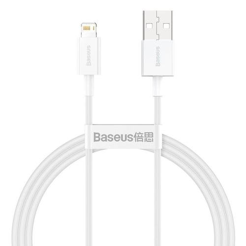 Cablu de date Baseus CALYS-A02, USB, Lightning, 2.4A, 1m (Alb)
