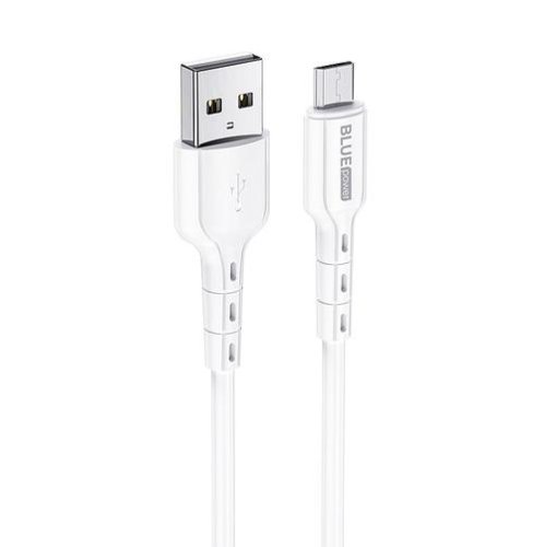 Cablu de date BLUE Power BMDU01, USB - MicroUSB, 1m, 2.4 A (Alb) 