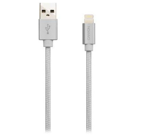 Cablu de date Canyon MFI-3, USB - Lighting, 1m (Alb)
