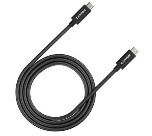 Cablu de date Canyon UC-44, USB Type-C Thunderbolt, 1m, 40Gbps, 240W (Negru)