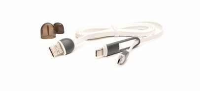 Cablu de date E-Boda CML QC 301, Micro USB, Adaptor Tyce-C (Alb)