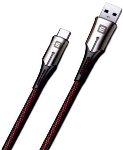 Cablu de date Evelatus TPC02, USB Type-C, 1 m (Negru/Rosu)