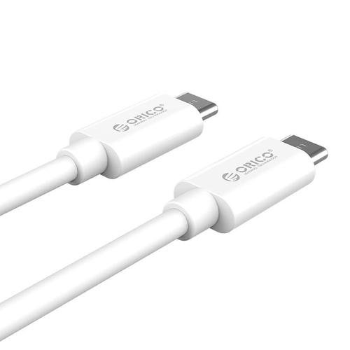 Cablu de date Orico CTC100M-20, USB Type-C - USB Type-C, 2m (Alb)