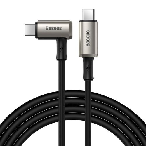 Cablu de date USB Baseus CATPN-01, Type-C - Type-C, VOOC, 100 W, 5 A, 4K@60 Hz, USB 3.2 Gen 2, 1.5 m (Negru/Gri)