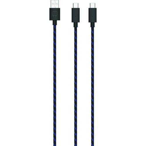 Cablu de incarcare Dual Play & Charge VS5002, Venom, 3 m, Type-C, USB, Negru