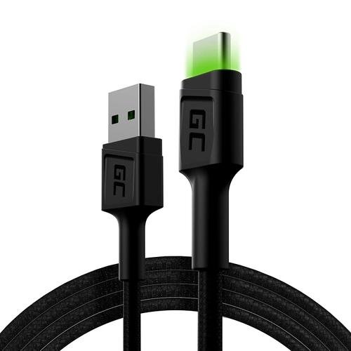 Cablu Green Cell GC Ray KABGC13, USB, USB-C, 2m, QC 3.0 (Negru)