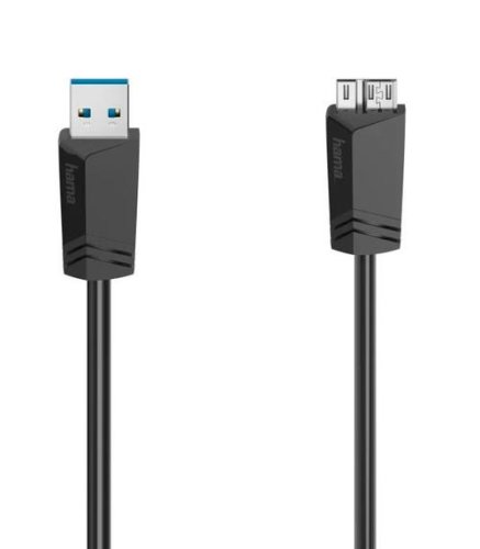 Cablu Hama MicroUSB-USB, USB 3.0, 5Gbit/s, 0.75m (Negru)