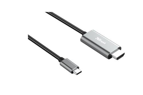 Cablu HDMI Trust 23332, HDMI - USB Type-C, 4K, 1.8m (Negru/Gri)