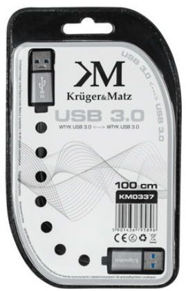 Cablu Kruger&Matz KM0337 USB Tata -USB Tata, 3.0, 1 m