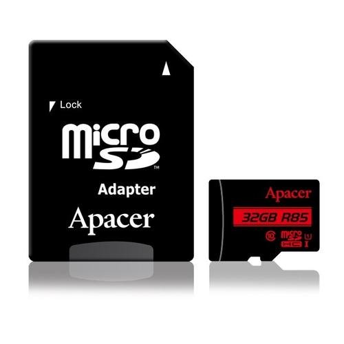 Card de memorie Apacer AP32GMCSH10U5-R, MicroSDHC, 32GB, clasa 10 UHS-I, 85MB/s + Adaptor