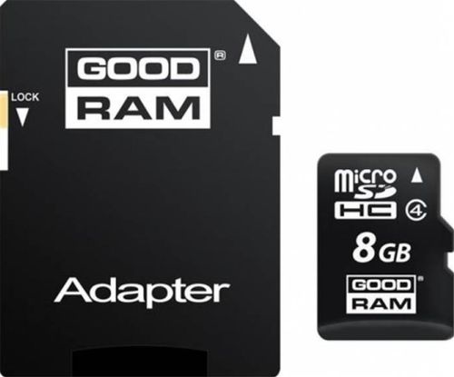 Card de memorie GOODRAM M40A, microSDHC, 8 GB, Clasa 4 + Adaptor SD