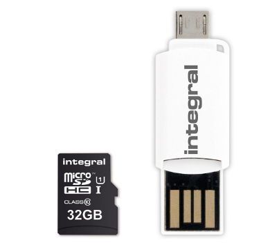 Card de memorie Integral microSDHC, 32 GB Clasa 10 + Adaptor Integral OTG UHS-I