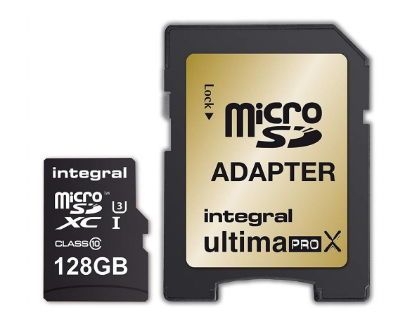 Card de memorie Integral microSDXC 128GB, Clasa 10 + Adaptor microSD
