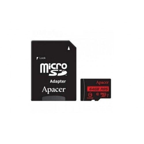 Card MicroSDXC cu adaptor, Apacer 64GB UHS-I clasa 10 , 85MB/s