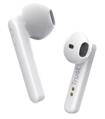Casti True Wireless Trust Stylish, Bluetooth 5.0, Microfon (Alb)