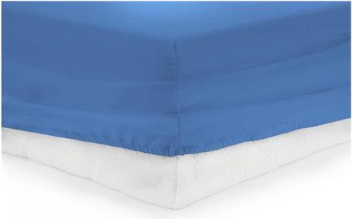 Cearceaf de pat cu elastic Heinner HR-ZSHEET-140BLUE, 140 x 200 cm, Bumbac, potrivit pentru saltele cu inaltime maxima de 25 cm (Albastru)