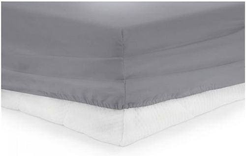 Cearceaf de pat cu elastic Heinner HR-ZSHEET-160GREY, 160 x 200 cm, Bumbac, potrivit pentru saltele cu inaltime maxima de 25 cm (Gri)