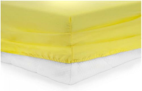 Cearceaf de pat cu elastic Heinner HR-ZSHEET-90YLW, 90 x 200 cm, Bumbac, potrivit pentru saltele cu inaltime maxima de 25 cm (Galben)