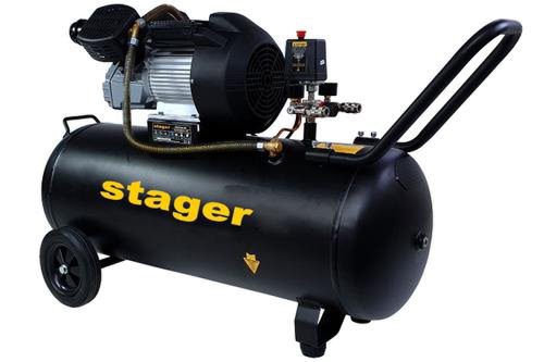 Compresor Stager HM3100V-10, 10 bar, 100l, monofazat (Negru)