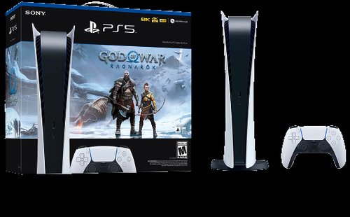 Consola Sony PlayStation 5 (PS5), 825GB, Digital Edition (Alb) + God of War Ragnarok