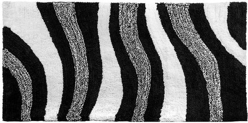 Covor Heinner Shaggy Zebra B&W HR-RUG90-ZBR, 90 x 50 cm, Poliester (Negru/Alb)