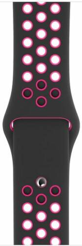 Curea Smartwatch Apple Nike Sport Band pentru Apple Watch 44mm (Negru/Roz)