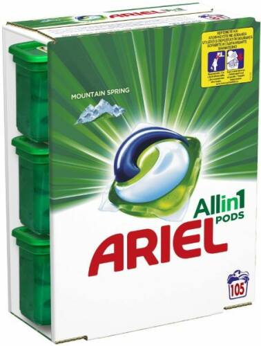 Detergent capsule Ariel All in One PODS Mountain Spring, 3x35 buc, 105 spalari