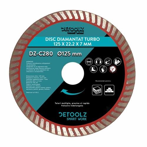 Disc diamantat turbo 125x22.2x7mm Detoolz DZ-C280