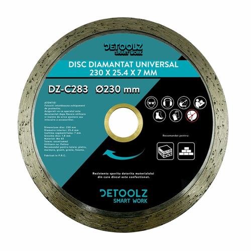 Disc diamantat universal 230x25.4x7mm Detoolz DZ-C283