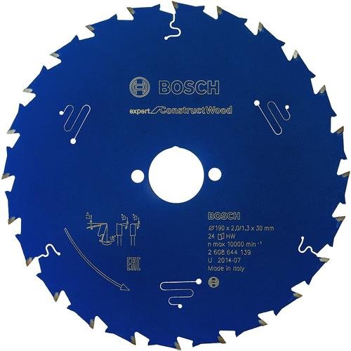 Disc pentru fierastrau circular, Bosch Expert for Construct Wood, 190x2,0/1,3x30mm, 24T