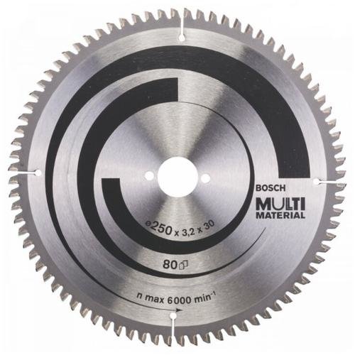 Disc pentru fierastrau circular, Bosch Multimaterial, 250 x 3,2 x 30mm 80T