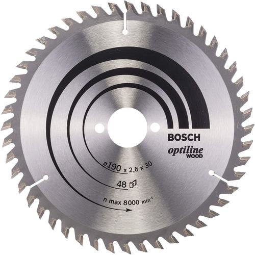 Disc pentru fierastrau circular, Bosch Optiline Wood, 190 x 2.6 x 30mm, 48T