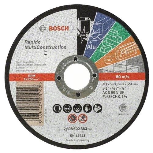 Disc pentru polizor unghiular, Bosch Rapido Multi Construction, 125x22.2x1.6 mm