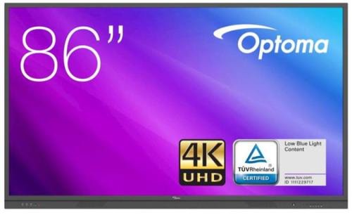 Display Interactiv Optoma IFPD 86inch 3861RK, Ultra HD (3840 x 2160), VGA, HDMI, DisplayPort, Boxe (Negru)