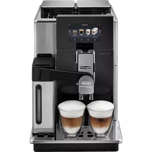 Delonghi - Espressor automat de’longhi maestosa epam 960.75.glm, carafa pentru lapte, sistem lattecrema, carafa pentru ciocolata si gheata, 2 rasnite, tehnologie bean adapt, coffee link app, 1450w, 19 bar, 2.5l, negru/inox