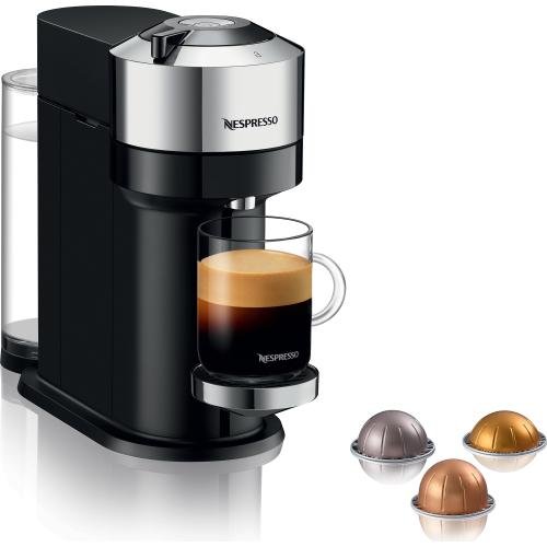 Espressor Nespresso by De’Longhi ENV120.C Vertuo Next Deluxe Chrome, 1500W, 1.1 L (Negru/Argintiu)