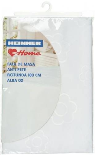 Fata de masa Heinner Home HR-TCOV180-WT02, 180 cm (Alb)