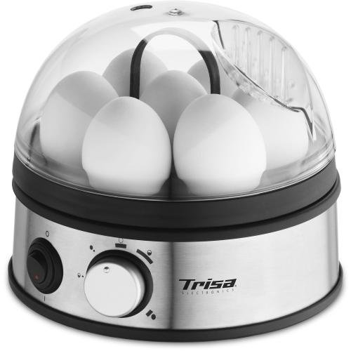 Fierbator de oua Trisa Egg Master 7392.7545, capacitate 7 oua, 400 W, 3 niveluri de fierbere moale, mediu, tare, Argintiu