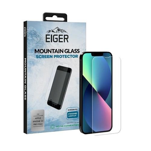 Folie Protectie Sticla Eiger EGSP00776 pentru iPhone 13 Pro Max, 9H, 2.5D, 0.33mm (Transparent)