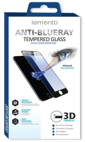 Folie Protectie Sticla Lemontti Anti-BlueRay LFSABRI13PBK pentru Apple iPhone 13, iPhone 13 Pro (Transparent/Negru)
