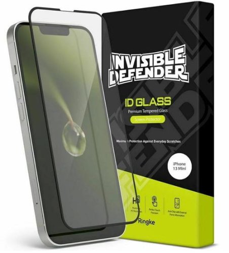 Folie Sticla Securizata Ringke 3D pentru Apple iPhone 13 Mini (Negru/Transparent)