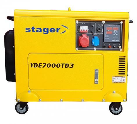 Generator insonorizat Stager YDE7000TD3, diesel, trifazat, 230 V