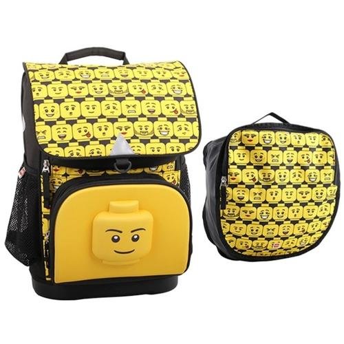 Ghiozdan scoala Optimo si sac sport, LEGO Core Line - design Minifigures Heads