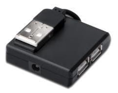 Hub USB Digitus 4 port USB 4 X A/F, 1 X B mini/M 2.0 (Negru)
